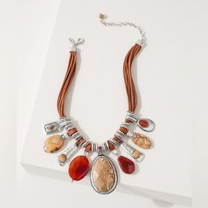 Chico’s Neutral Fan Bib Necklace